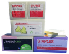 Sticky (Post-It Style) Note Pad 3"x3" (76x76mm) 100 Sheet/Pad Yellow/Multi Color