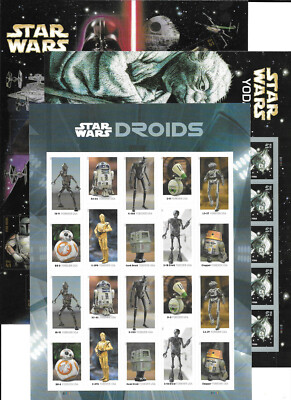STAR WARS TRILOGY! 3 Different USPS Forever Self-Adhesive Sheets 2007-2021