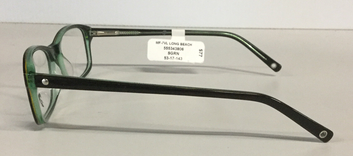 7 For All Mankind Eyeglass Frames Long Beach Black Green 5317143 B4