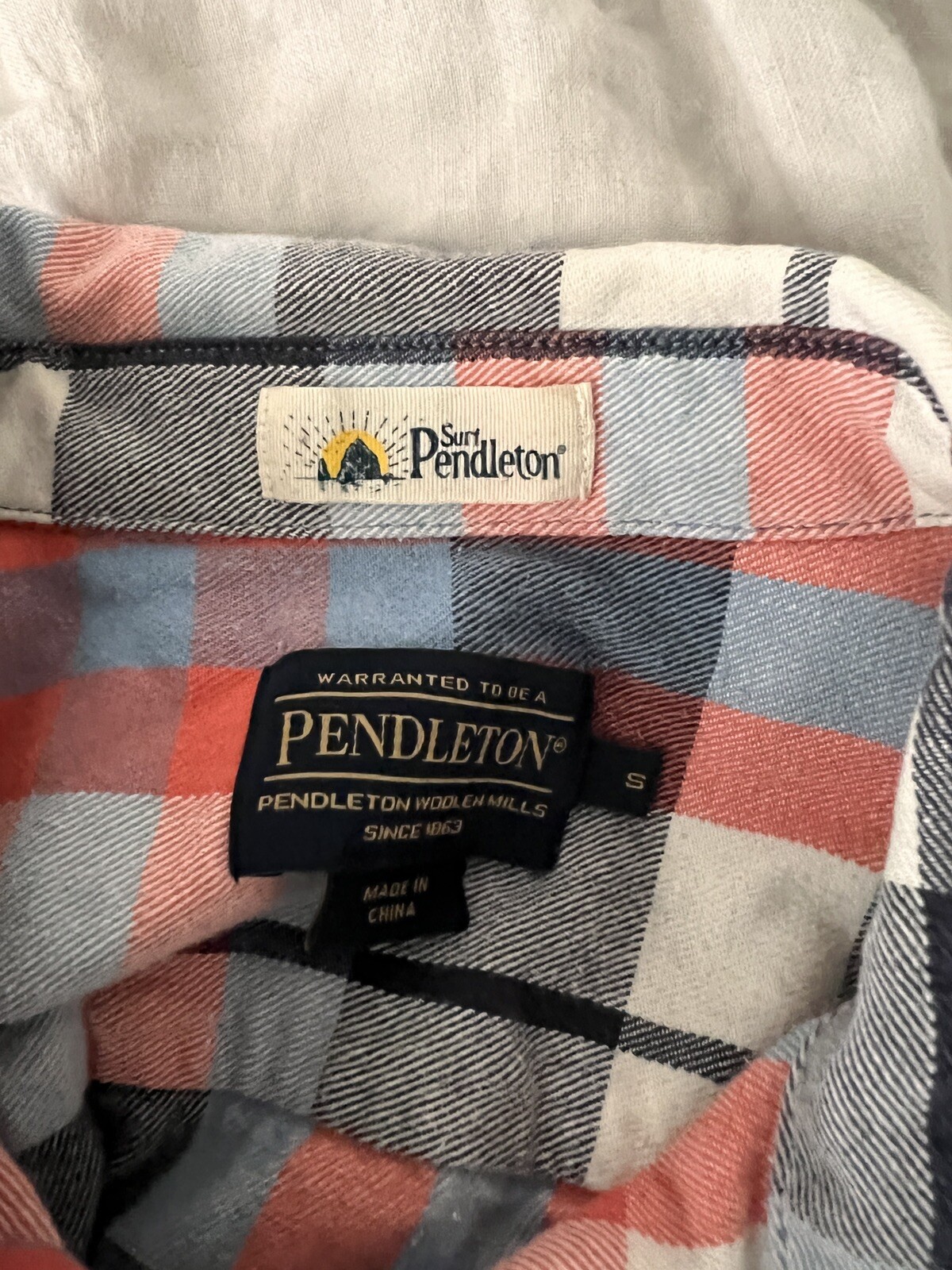 Pendleton Surf Plaid Cotton Button Down Size Small - image 7