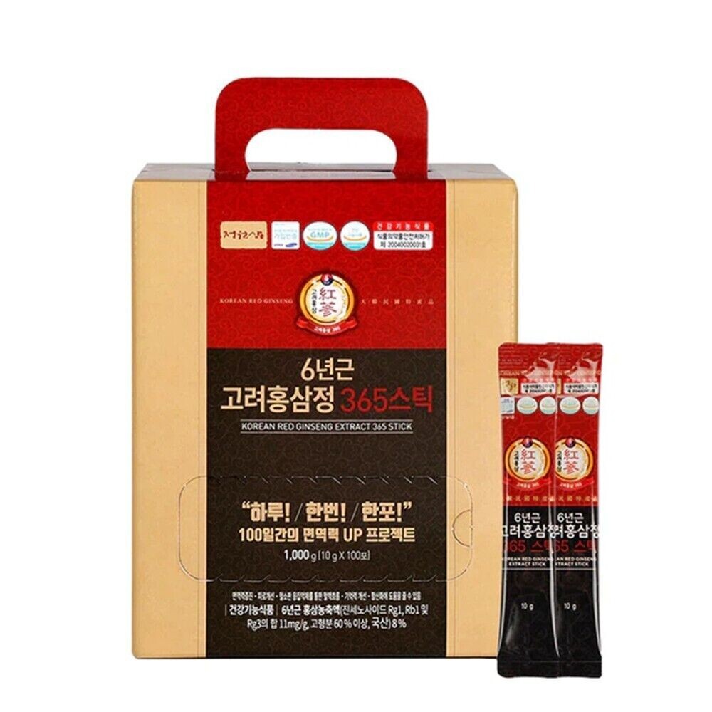 JUNGWONSAM Korean Red Ginseng Extract 365 Stick 10g x 100 Sticks Korean Food