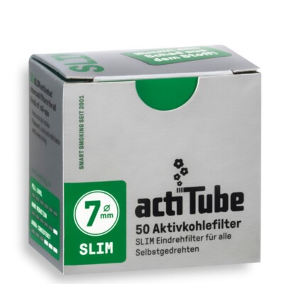 acti Tube Aktivkohlefilter Ø 7mm Drehfilter Joint Tips Pfeife 50 Box Slim Filter