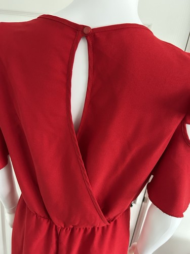 George Asda Women's Red Cold Shoulder Jumpsuit Size 10 - Picture 13 of 15
