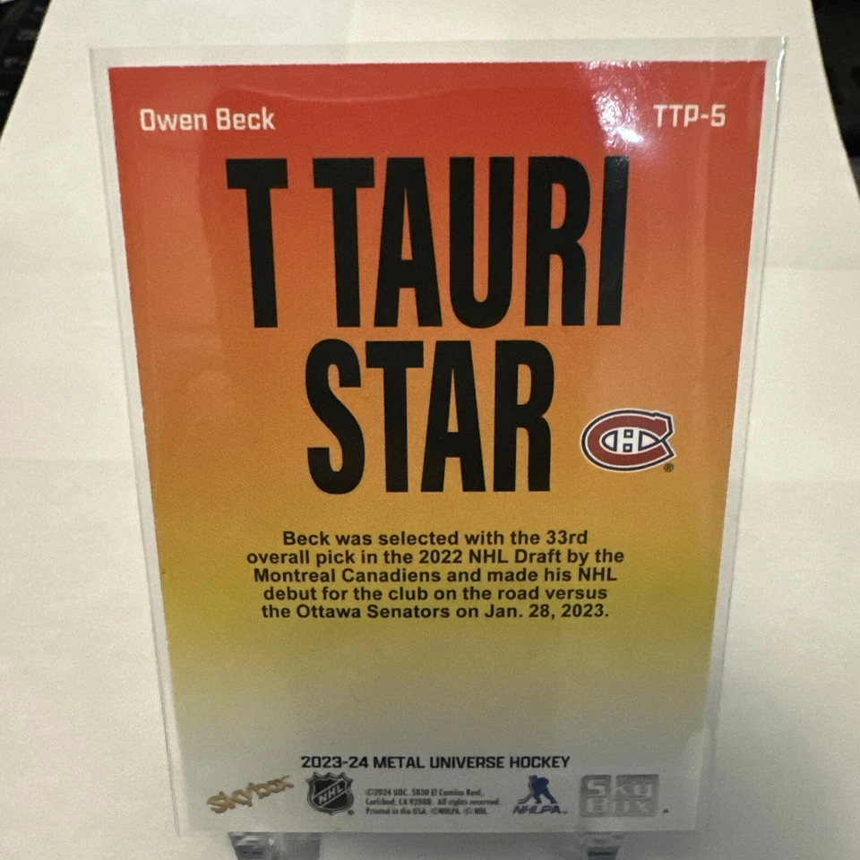#TTP-5 Owen Beck T TAURI STAR Rookie 2023-24 SkyBox Metal Universe - Image 4 of 4