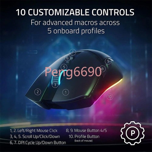 New Razer Cobra Pro Lightweight Wireless Gaming Mouse 30K Optical Sensor Mouse - Picture 4 of 8