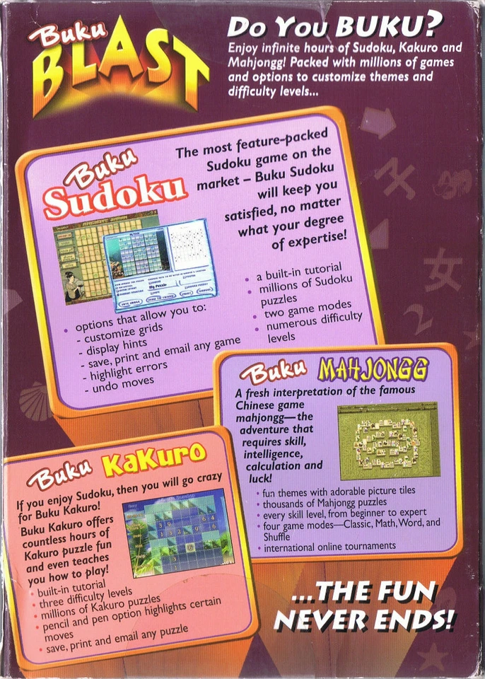 Buku Blast - Mahjongg, Sudoku, Kakuro (PC, Merscom) - Image 2 of 2