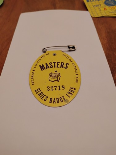 1965 Masters Badge Jack Nicklaus Wins
