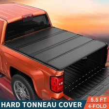 5.5FT Hard 4-Fold Tonneau Cover For 2015-25 Ford F-150 F150 Truck Bed Waterproof