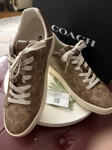 COACH Designer High Line Logo Coated Canvas Lace-Up Sneakers Women Size 10 NWB - Picture 14 of 15
