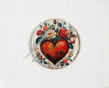 Heart Needle Minder, Magnetic Needle Minder, Cross Stitch