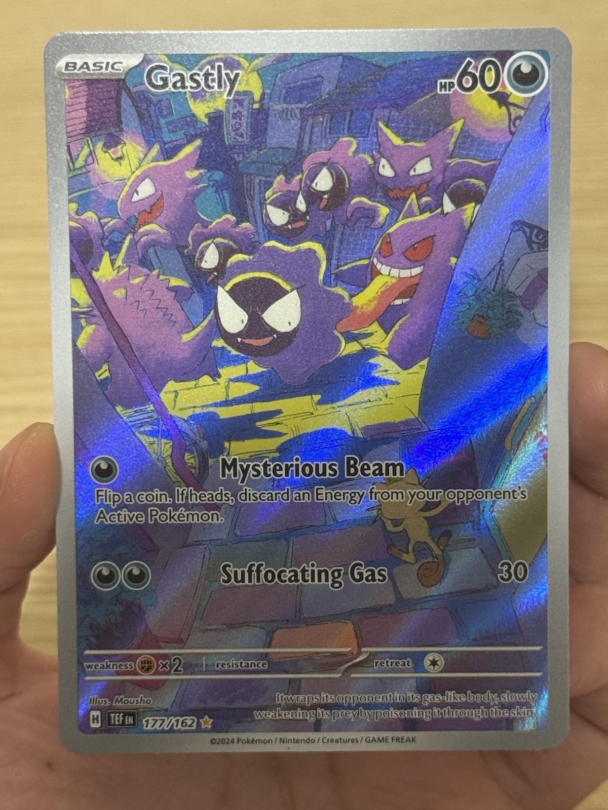 TCG Pokemon English Illustration Rare Gastly 177/162 SV05: Temporal Forces Holo