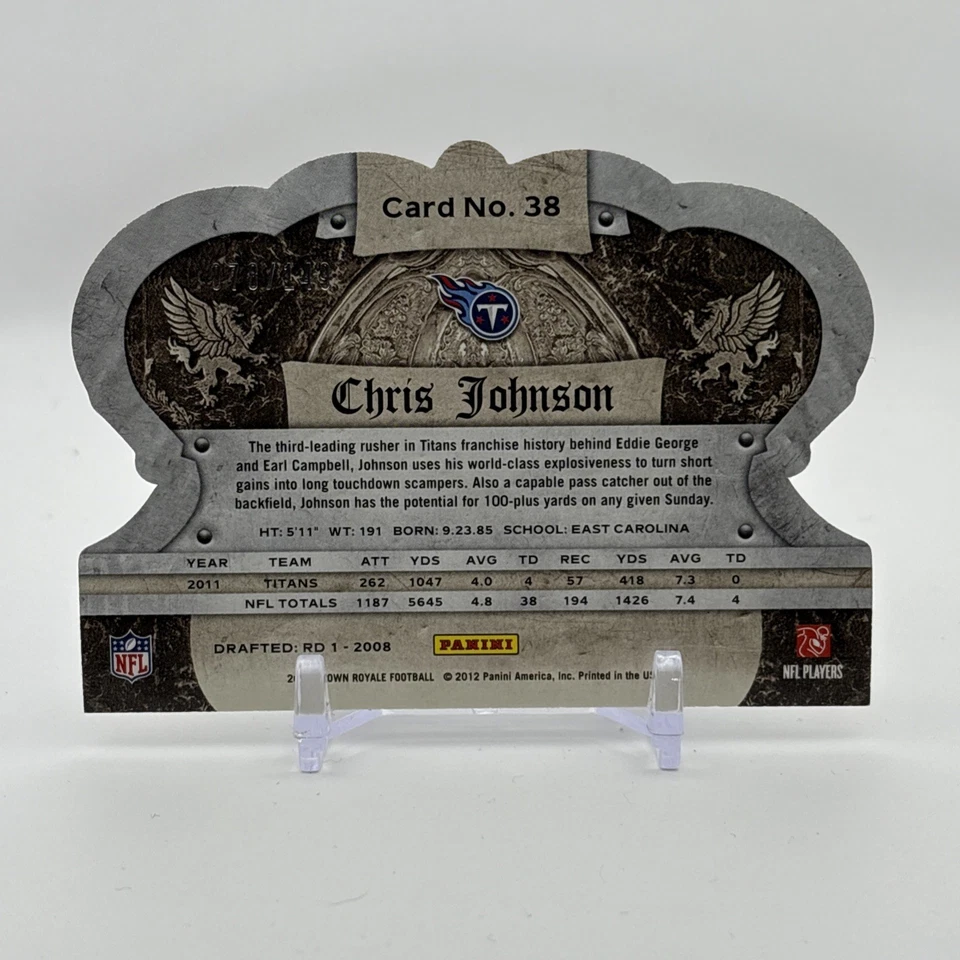 2012 Crown Royale Holo Silver /149 Chris Johnson #38 - Image 2 of 2