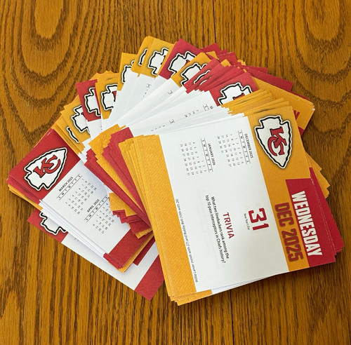 Kansas City Chiefs 2025 Calendar Lot of 200+ Sheets for Ephemera/Scrapbooking!