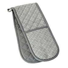 Double Oven Gloves Cotton Thick Padded Cooking Heat Resistance Pot holder Grey