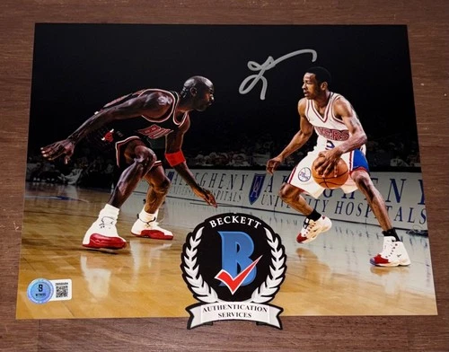 Allen Iverson Signed Autographed 8x10 Photo Philadelphia 76ers Beckett Wit N