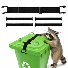 Adjustable Trash Can Lock Strap, Double Claw Non-Slip Metal Grips, Animal-Pro...