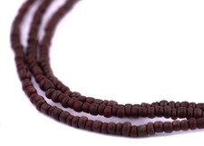 Brown Java Glass Seed Beads 2.5mm, 48 Inch Strand Indonesia
