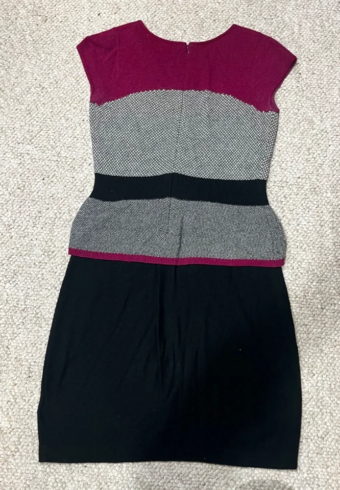CUTE! Anthropologie Sparrow SMALL Serena Peplum Sweater Dress - Image 3 of 3