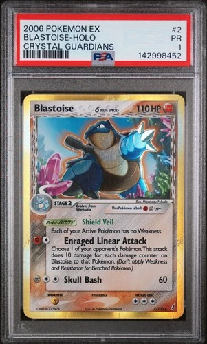 2006 POKEMON EX CRYSTAL GUARDIANS #2 BLASTOISE-HOLO PSA 1