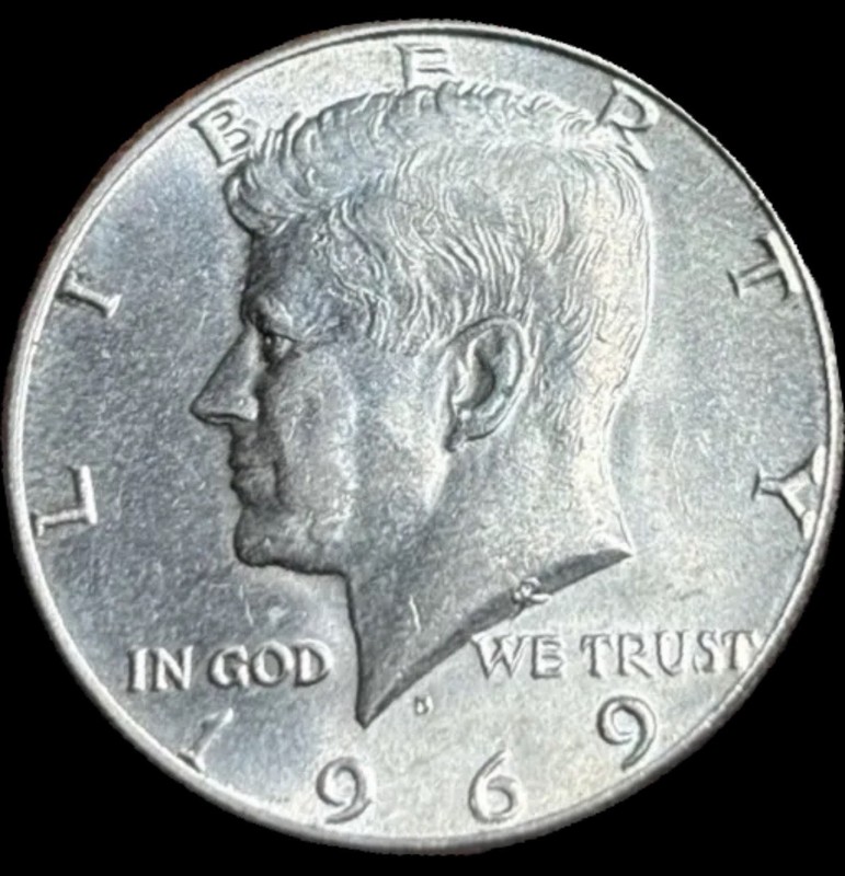 1969 Kennedy Half Dollar 50C Silver 0.4 Business Strike Philadelphia KM#202