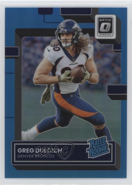 2022 Panini Donruss Optic Rated Rookie Aqua Prizm /299 Greg Dulcich #288 3hd