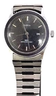 Vintage Timex Mechanical Wind-Up Watch Date Black Dial Runs Stainless Back Mens