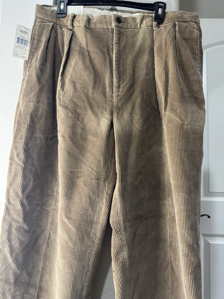 Calças adultas de veludo marrom algodão W38 L32 Nautica - Imagem 2 de 4