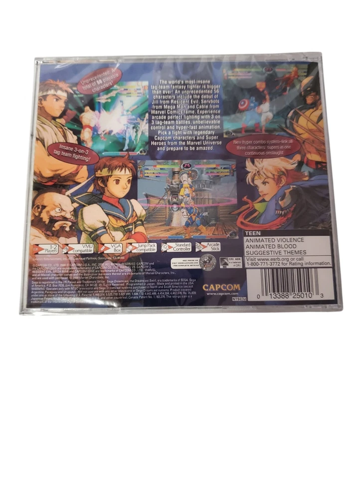 New Factory Sealed Marvel Vs. Capcom 2 (Sega Dreamcast) Brand New Clean  - Image 2 of 2