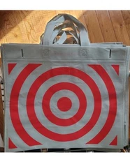 10 Count Target Reusable Tote Grocery Shopping Bags Washable Gray New
