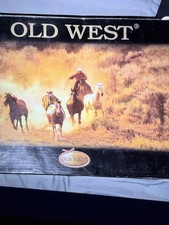 Old West kids Western Cowboy Boots Brown Leather Embroidered Size 12