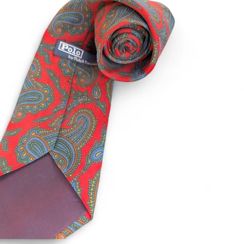 Polo Ralph Lauren Multicolor Paisley Silk Designer Necktie handmade USA - Picture 3 of 18