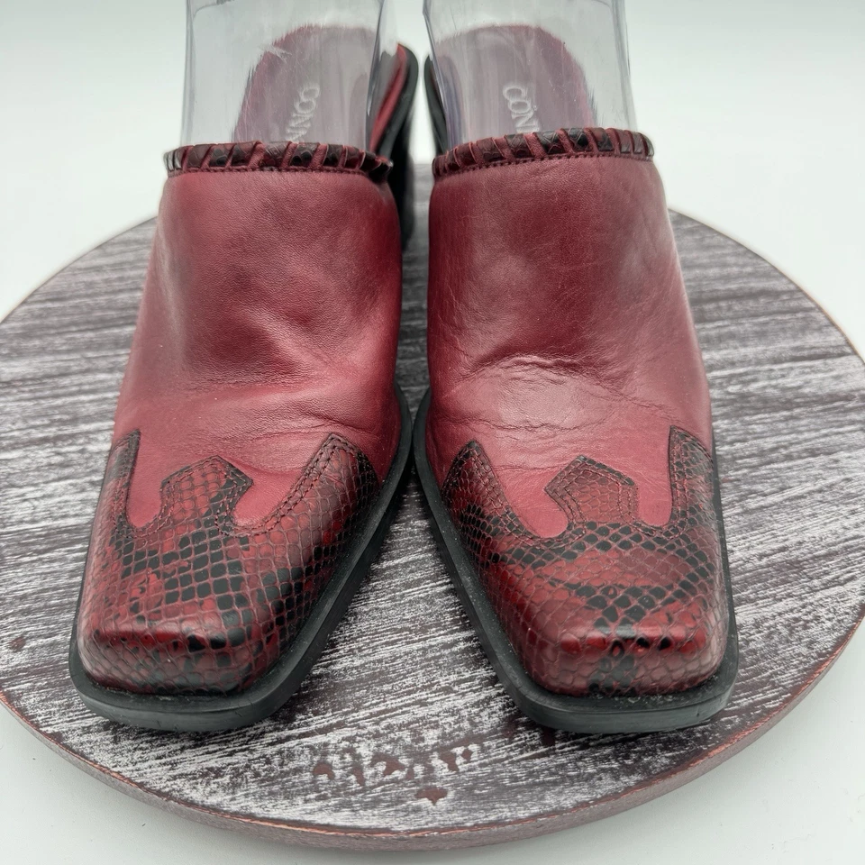 Zapatos de cuero sin cordones Connie Mule para mujer 8,5 M estribo punta de ala occidental Foto 4 de 4