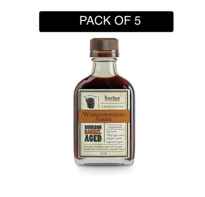 Bourbon Barrel Aged Worcestershire Sauce Veg All Natural 3.3 Fl Oz Pack of 5