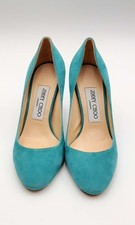 Jimmy Choo London Malibu Teal Suede Esme Heels Size 35 Aa1123lorsa