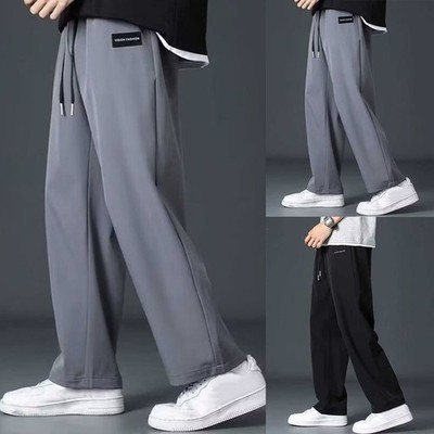Herren Freizeithose Loose Fit schnelltrocknend gerade Jogginghose schwarz