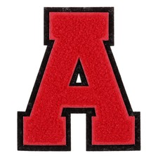 Chenille Letter Patches, 4" Alphabet A Iron on Patches for Clothing Red 