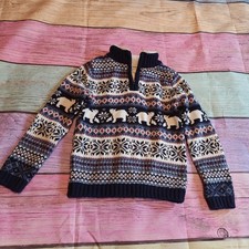 Aspen Kids Boys 5T Pullover Sweater Navy Bear Snowflake 0034