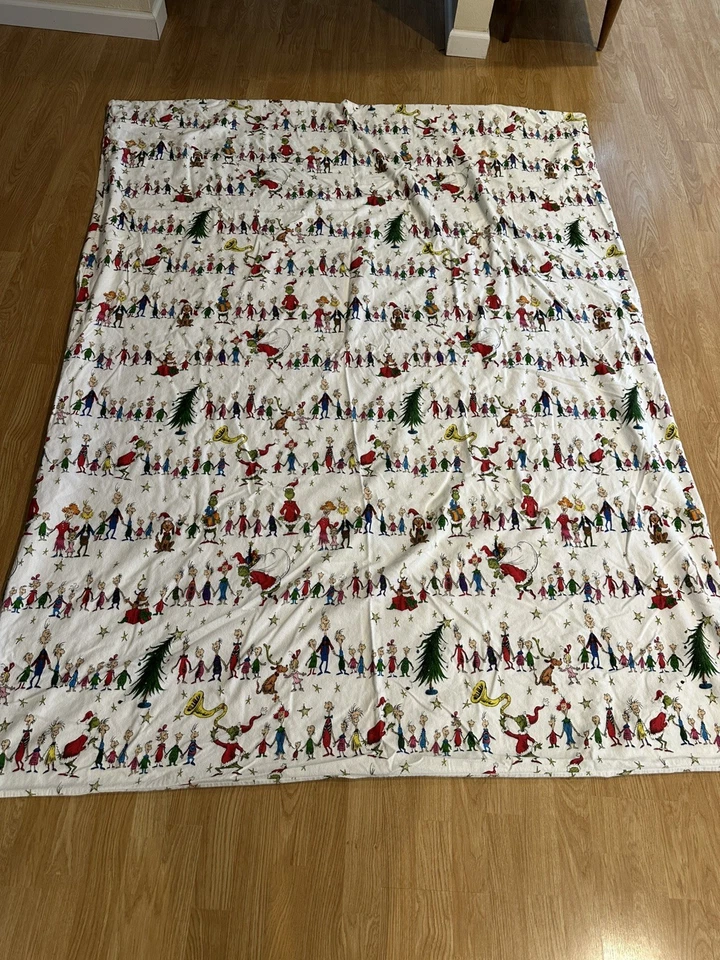 Funda nórdica Pottery Barn Kids Dr. Seuss's The Grinch & Max de franela orgánica doble Foto 3 de 4