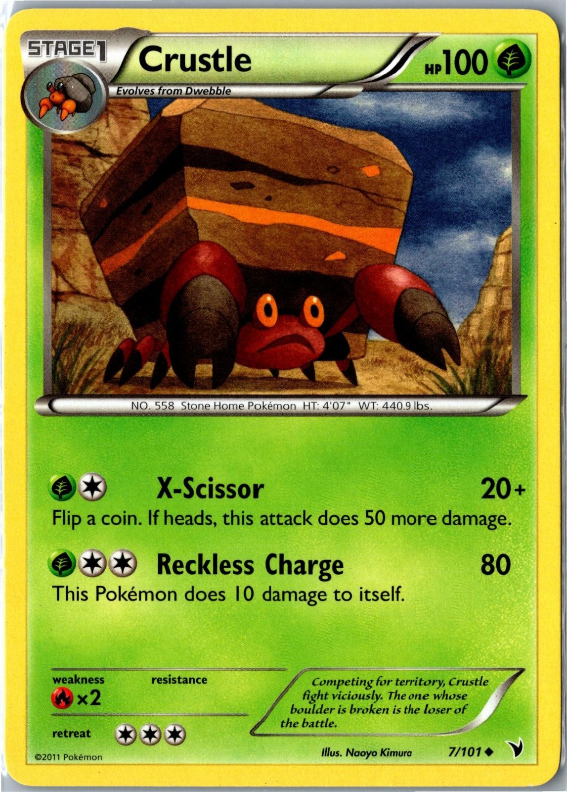 Pokemon Card - Crustle Noble Victories 7/101 2011 Uncommon Lightly Played