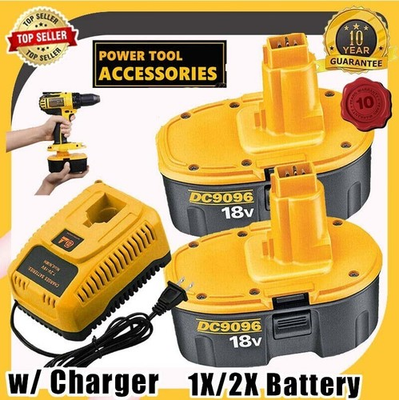 #ad #ad 18 Volt for Dewalt 18V Battery amp; 1x Charger DC9096 2 DC9098 DC9099 DC9096 New JO $9.99