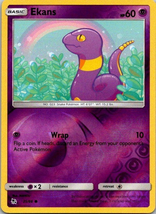 Ekans (25) 25/68 Reverse Holo Common Hidden Fates NM