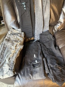 Mix Denim Jeans Lot Black/Gray Solid Size 28/30 Distressed