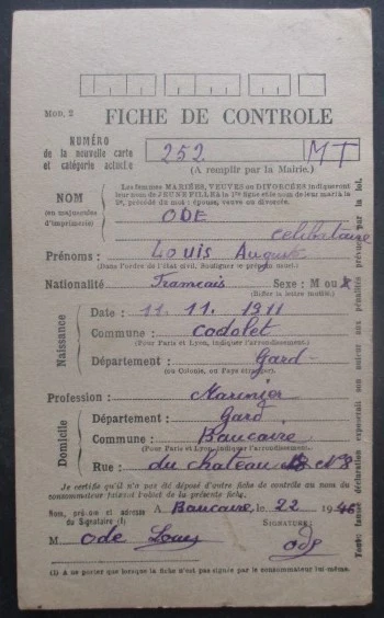 Service 15A sur carte de ravitaillement de Beaucaire (Gard) pour Codolet (Gard) - Photo 2/2