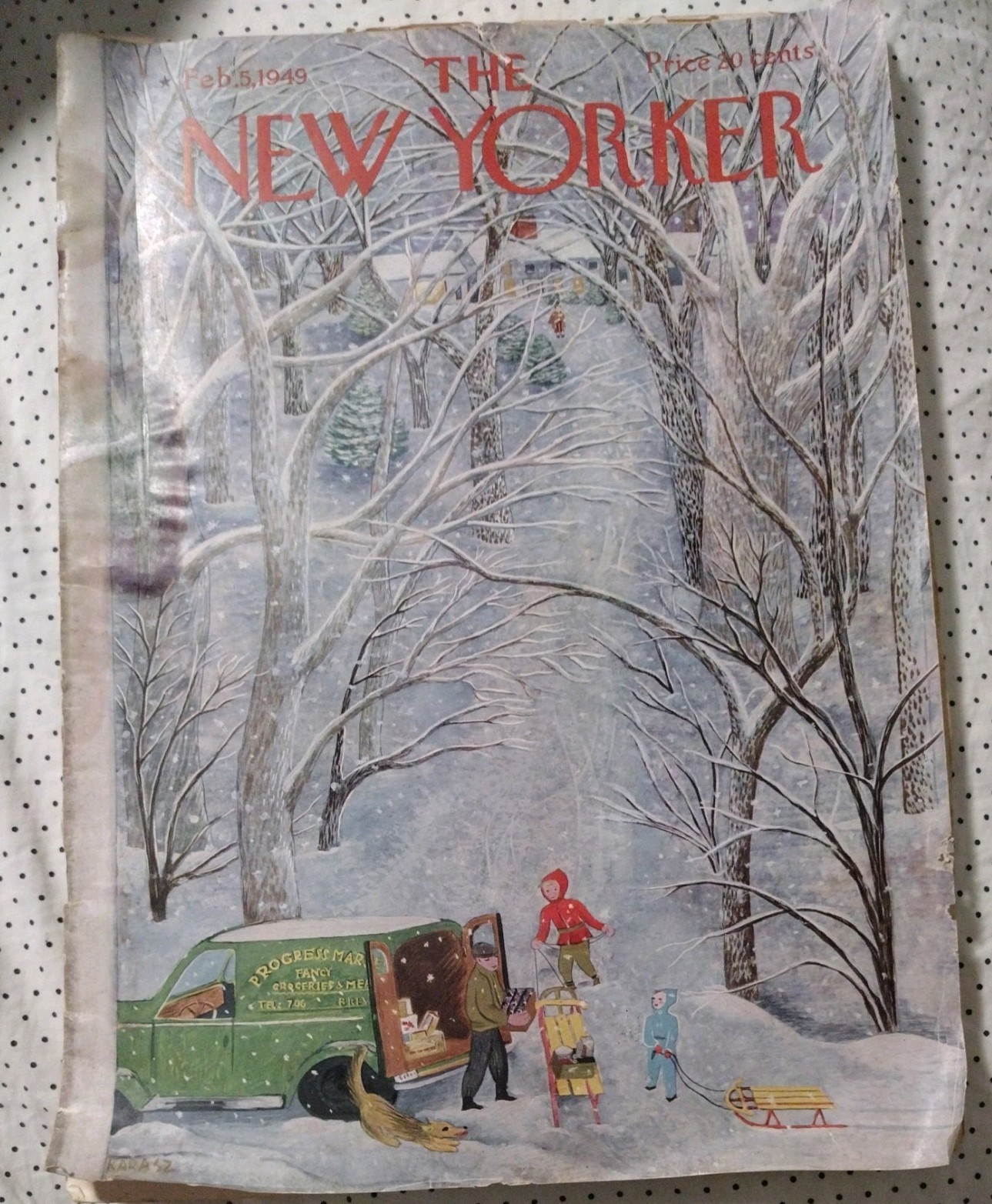 The New Yorker Magazine - February 5, 1949  Issue - Winter Cover by Karasz.