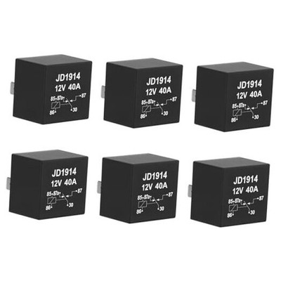 Pack JD1914 Car Relay, 12V 40A, 5 Pin SPDT, Automotive Switches and Starters, 6