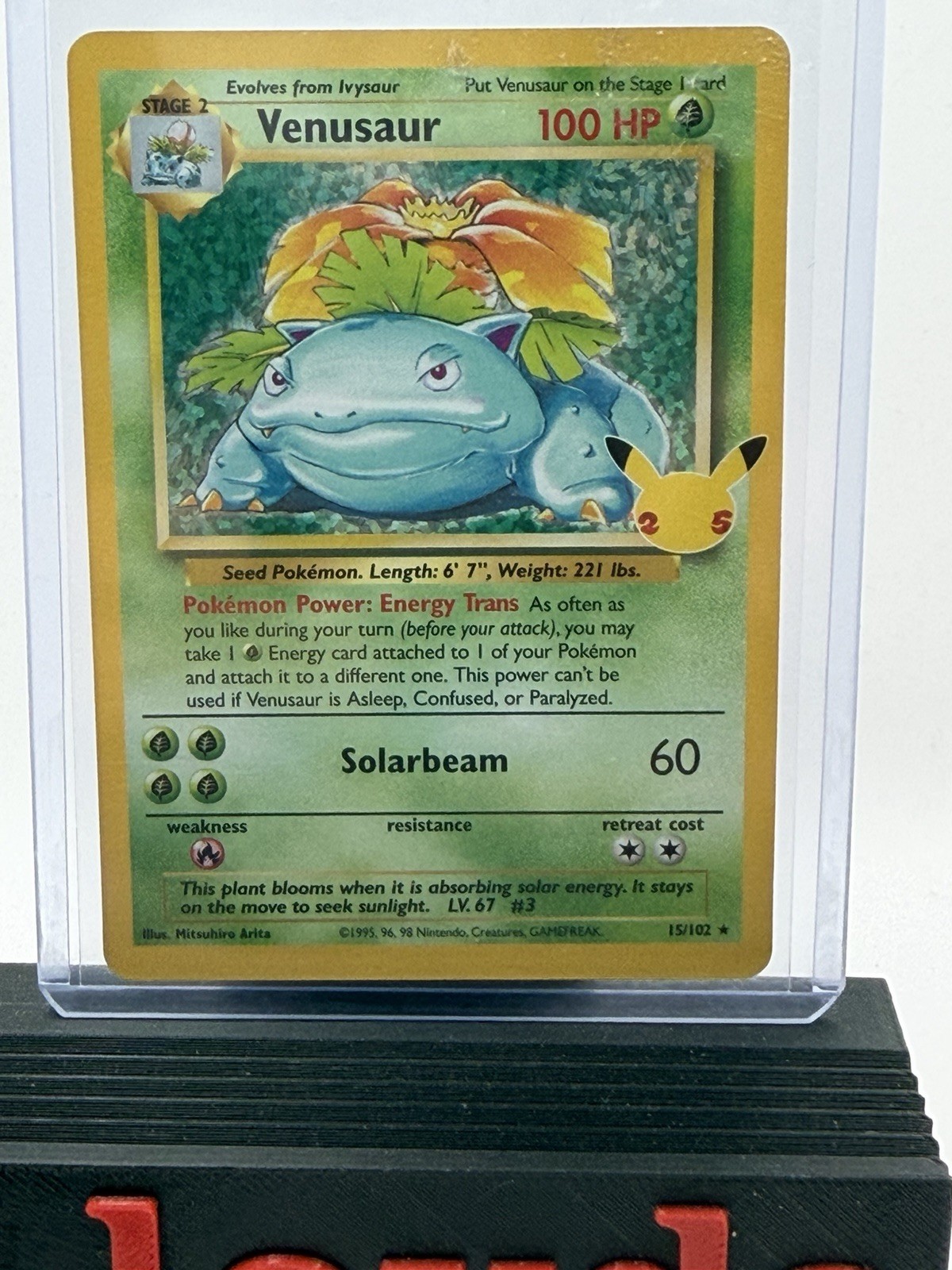 Pokemon TCG Venusaur Holo Rare Card 15/102 Base Set Vintage WOTC 1425