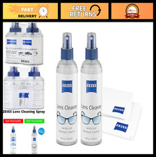 Streak-Free Lens Care Pack - 2x 8oz Spray Microfiber Cloths for Eyeglasses