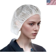 Disposable Bouffant Caps, 24 Inches Hair Nets for Food Service Workers, Nurse...