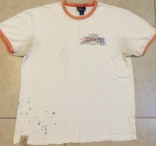 Polo Ralph Lauren vintage anni 90 sbiadita distress canoa suoneria camicia M vela sport