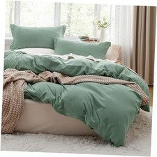 Sage Green Duvet Cover Queen Queen 90" x 90" 03 - Sage Green No Comforter 